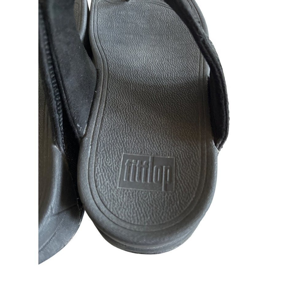 Fitflop Womens Black Sequined Thong Sandals Size 10 Comfort vacation - Picture 4 of 7